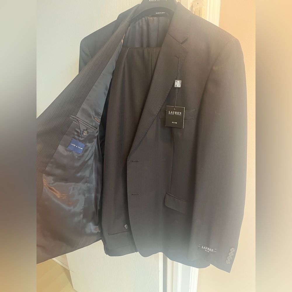NWT men’s Ralph Lauren two piece black suit